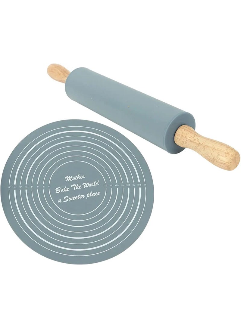 Silicone Baking Mat for Pastry with Measurement Circles – Non-Stick Dough Rolling Pad, Heat Resistant Reusable Kneading Surface for Bread, Pizza & Cookies - Image 1